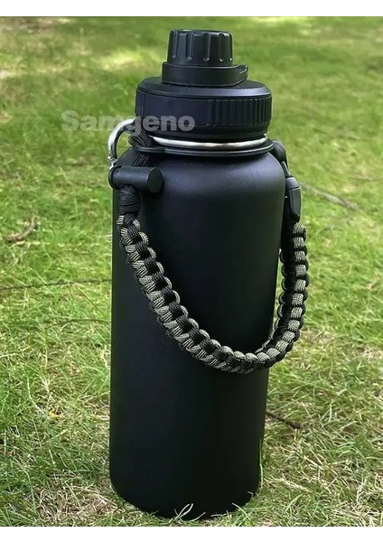 Ordu Yeşili 1.0l 32OZ / 1l Paslanmaz Çelik Yalıtımlı Su Şişesi, Bisiklet Şişeleri Spor Salonu Seyahat Için Çift Duvarlı Vakum Yalıtımlı Su Şişeleri (Yurt Dışından)