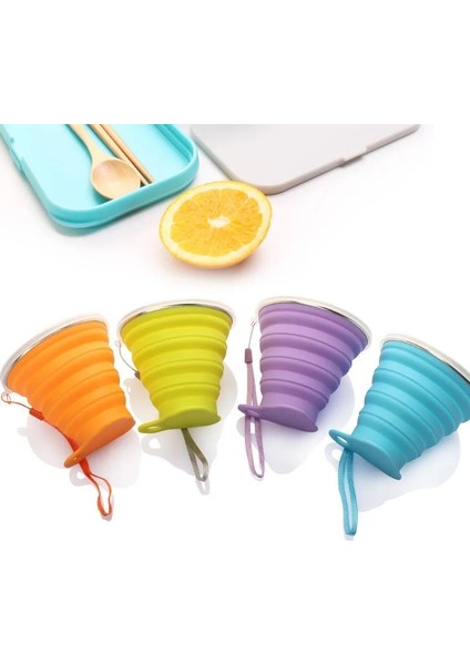5 Adet 270ML Katlanır Bardak 270ML Bpa Ücretsiz Gıda Sınıfı Su Bardağı Seyahat Silikon Geri Çekilebilir Renkli Taşınabilir Açık Kahve Handcup (Yurt Dışından)