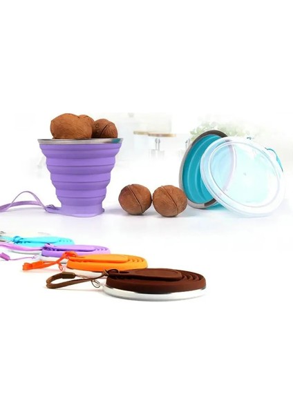 5 Adet 270ML Katlanır Bardak 270ML Bpa Ücretsiz Gıda Sınıfı Su Bardağı Seyahat Silikon Geri Çekilebilir Renkli Taşınabilir Açık Kahve Handcup (Yurt Dışından)