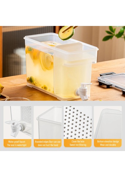 Açık Yeşil 3.5l Musluklu Içecek Dispenseri Temizle Dikdörtgen Kavanoz Içecek Içecek Meyve Çaydanlık Tankı Buzdolabı Suyu Su Isıtıcısı Soğuk Su Sürahisi (Yurt Dışından) indirimleri