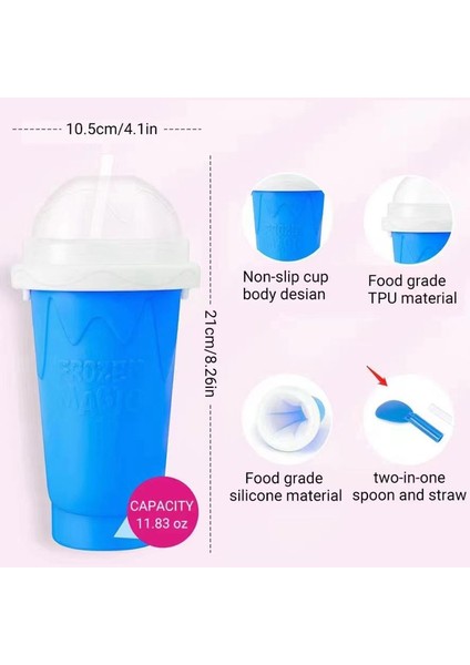 B Yeşil 300ML Yaz Silikon Slushy Bardak Smoothie Bardağı Kum Buz Bardağı Tutam Kum Buz Bardağı Ezilmiş Buz Bardağı Yaz Shake Bardağı Ev Dondurma Bardağı Dıy (Yurt Dışından)