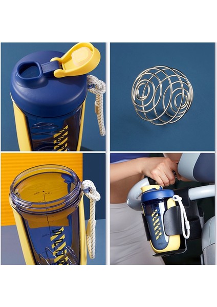 Beyaz 550ML Çırpma Topları ile Spor Shaker Şişesi 550ML Kahve Süt Karıştırma Bardakları Protein Karışımları Şişeleri Fitness Salonu Shaker Içecek Şişesi (Yurt Dışından)