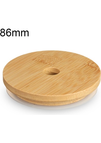BOYUT-86MM Yeniden Kullanılabilir Bambu Ahşap Kapaklar Saman Delikli Smoothies Konserve Depolama Şişeleri Mason Kavanoz Kapağı Geniş Ağızlı Bardak Çevre Dostu Kapakları (Yurt Dışından)