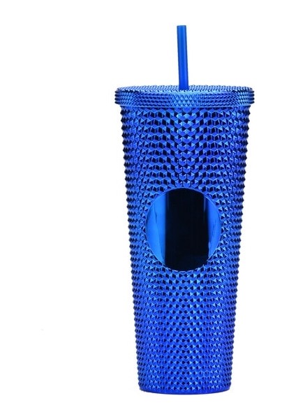 E Safir 710ML Soğuk Su Şişesi 710ML Caneca Çay Su Bardağı Plastik Kapaklı ve Pipetli Boba Kahve Kupa Elektroliz Durian Bardaklar Kabarcık Makaro (Yurt Dışından)