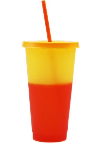 Yeşil 720 ml Saman Kapaklı Bardak Yeniden Kullanılabilir Kahve Fincanları Plastik Su Kupa Renk Değiştiren Içecek Bardağı Parti Malzemeleri (Yurt Dışından)