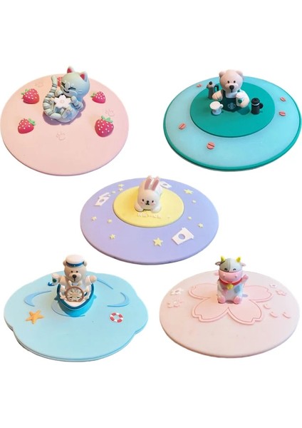 B5 Yeni Starbk Karikatür Gıda Sınıfı Silikon Bardak Kapağı Isıya Dayanıklı, Sızdırmaz ve Toz Geçirmez Sızdırmazlık Bardak Kapağı Sevimli Evrensel Kupa Kapağı (Yurt Dışından) fiyatları