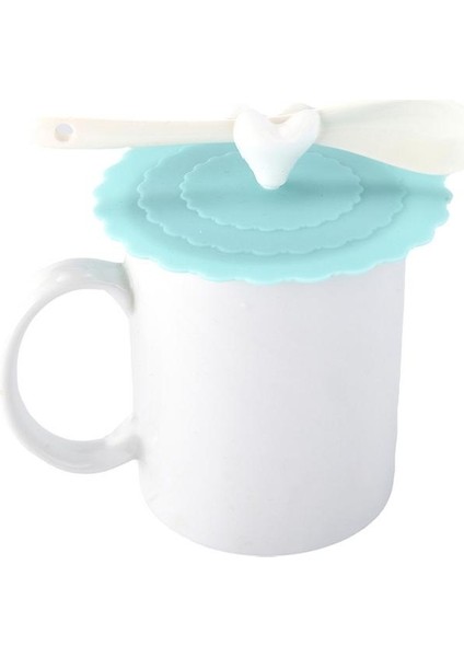 Açık Mavi Sevimli Su Içme Bardağı Kapağı Silikon Toz Önleyici Kase Kapağı Fincan Mühürleri Cam Isıya Dayanıklı Çay Bardağı Kapakları Çapı 10 cm (Yurt Dışından) indirimleri