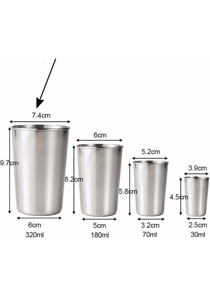 320 ml 320/180/70/30 ml Paslanmaz Çelik Kapak Kupa Kamp Bardak Açık Kamp Kupa Kahve Çay Bira Bardağı Açık Seyahat Kamp Ekipmanları (Yurt Dışından)