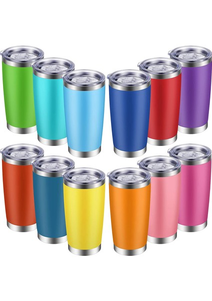 Pembe 2 Adet 1/2/5 Adet 20 Oz Paslanmaz Çelik Şarap Bardakları Kapaklı Mat Sıska Bardak Çift Duvar Yalıtımlı Su Kahve Bardağı Bardak (Yurt Dışından)