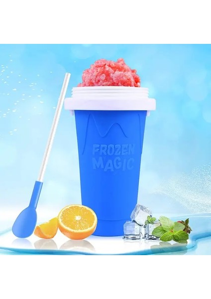 Mavi Hızlı Dondurulmuş Smoothies Bardak Dondurma Slushy Yapımcısı Bardak Kupa Ev Yapımı Milkshake Şişesi Shake Makinesi Hızlı Soğutma Fincan 350 ml (Yurt Dışından)