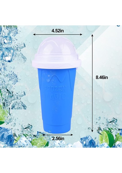 Mavi Hızlı Dondurulmuş Smoothies Bardak Dondurma Slushy Yapımcısı Bardak Kupa Ev Yapımı Milkshake Şişesi Shake Makinesi Hızlı Soğutma Fincan 350 ml (Yurt Dışından)