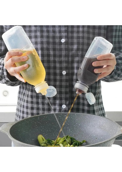 500 ml 300/500 ml Sıkıştırılmış Yağ Şişesi Ölçekli Temizle Çevirme Üst Kapak Sıcak Sos Ketçap Sirke Sıvı Çeşni Konteyner Dağıtıcı (Yurt Dışından) indirimleri