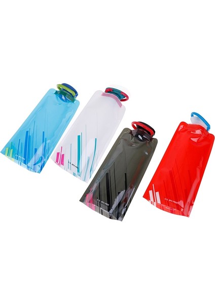 Beyaz 700ML Taşınabilir Ultralight Katlanabilir Su Torbası 700ML Su Şişesi Kılıfı Açık Spor Malzemeleri Yürüyüş Koşu Yumuşak Şişe Su Şişesi (Yurt Dışından)