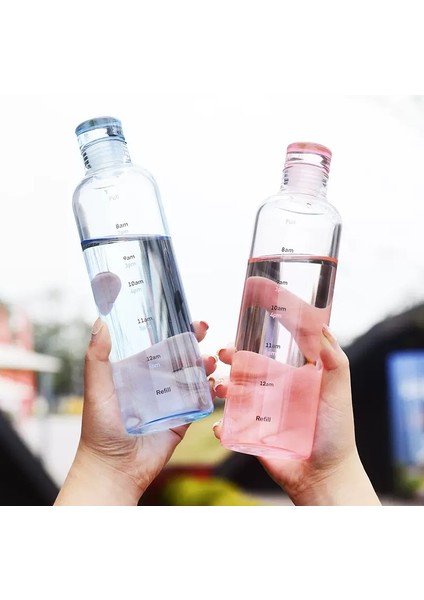 Yeşil 500 ml 500 ml Büyük Kapasiteli Cam Su Şişesi Zaman Işaretleyici Kapaklı Su Içecek Şeffaf Süt Suyu Basit Fincan Doğum Günü Hediyesi (Yurt Dışından) fırsatları