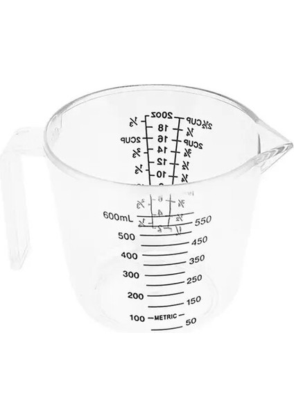 L 150ML/300ML/600ML/1000ML Ölçekli Fincan Ölçü Sıvı Sürahi Şeffaf Sıvı Ölçüm Fincan Ölçeği Karıştırma Fincan Mutfak Malzemeleri (Yurt Dışından)