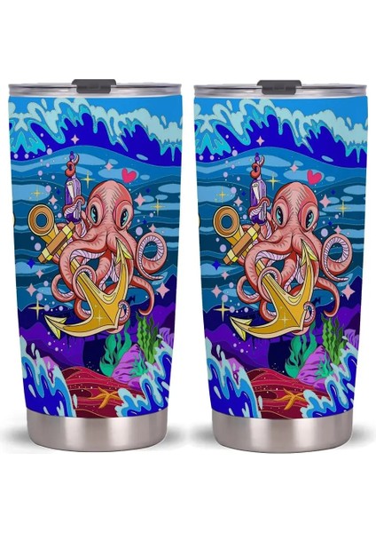 Stil 5 Ahtapot Tumbler Paslanmaz Çelik Vakum Yalıtımlı Kahve Fincanı Çift Duvar Kahve Kupa Seyahat Araba Kapaklı Bardak Gençler Çocuklar Için Hediye (Yurt Dışından) modelleri