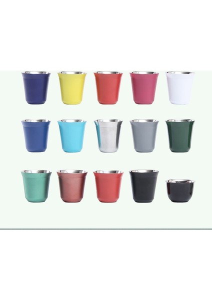 Siyah 80 ml 2 Adet 304 Paslanmaz Çelik Espresso Bardakları Çift Duvar Termal Yalıtımlı Kapsül Kahve Kupa Kapalı Veya Açık Hava Etkinlikleri Için 80/160 ml (Yurt Dışından)