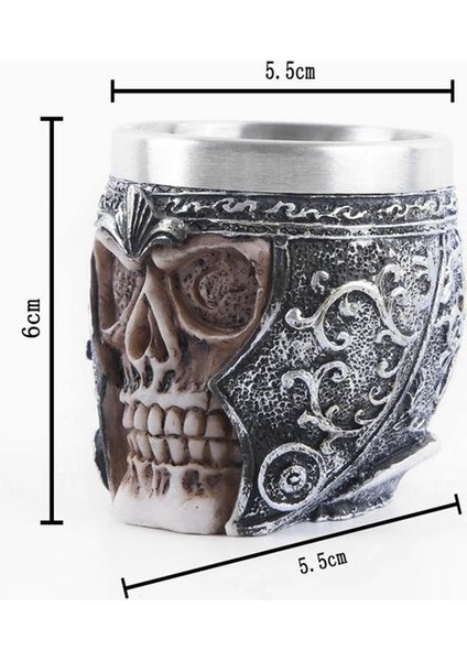 F 500-600ML 3D Kafatası Yaratıcı Çay Kupa Bardak Çift Yalıtım Içme Bardağı Pub Bar Dekorasyon (Yurt Dışından)