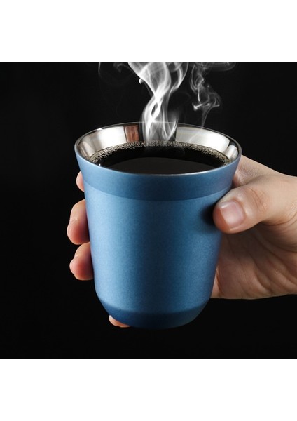 Gr1 80 ML/160 ml 304 Paslanmaz Çelik Kahve Fincanı Çift Duvar Bardak Yalıtımlı Kapsül Bardak Süt Kupa Ev Mağaza Için Drinkware Espresso Bardak (Yurt Dışından)