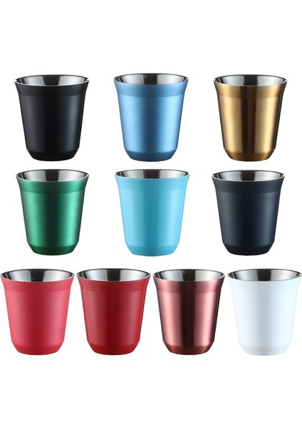 Gr1 80 ML/160 ml 304 Paslanmaz Çelik Kahve Fincanı Çift Duvar Bardak Yalıtımlı Kapsül Bardak Süt Kupa Ev Mağaza Için Drinkware Espresso Bardak (Yurt Dışından)