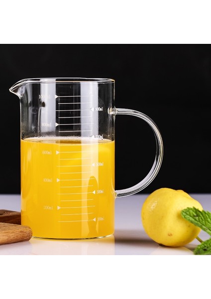 350ML Cam Ölçüm Kabı Şeffaf Cam Süt Kupası Büyük Sıvı Ölçüm Sürahisi Mutfak Ölçü Ölçeği ile Pişirme Pişirme Mutfak Gereçleri (Yurt Dışından)