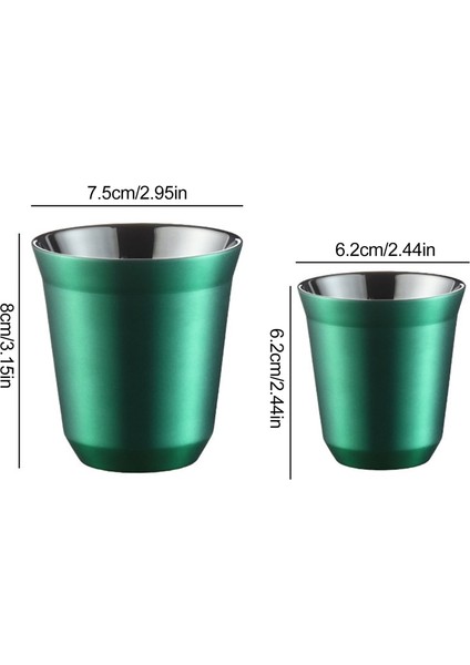 Gr1 80 ML/160 ml 304 Paslanmaz Çelik Kahve Fincanı Çift Duvar Bardak Yalıtımlı Kapsül Bardak Süt Kupa Ev Mağaza Için Drinkware Espresso Bardak (Yurt Dışından)