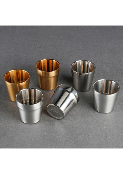 304 175 ml 1 Espresso Kupalar Çift Duvar Paslanmaz Çelik Espresso Bardak Seti, Yalıtımlı Kahve Kupaları Yıllarca Dayanır Kolay Temizlenen Bar Drinkware (Yurt Dışından)