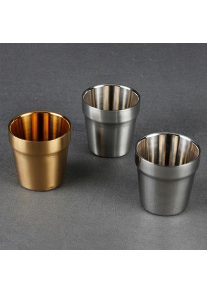 304 175 ml 1 Espresso Kupalar Çift Duvar Paslanmaz Çelik Espresso Bardak Seti, Yalıtımlı Kahve Kupaları Yıllarca Dayanır Kolay Temizlenen Bar Drinkware (Yurt Dışından)