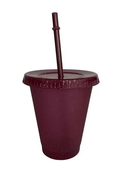 Mor S Flaş Tozu Su Şişeleri Samanlı Kız Için Yeniden Kullanılabilir Sert Plastik Tumbler Kapaklı Kahve Fincanı Drinkware Noel Hediyesi (Yurt Dışından)