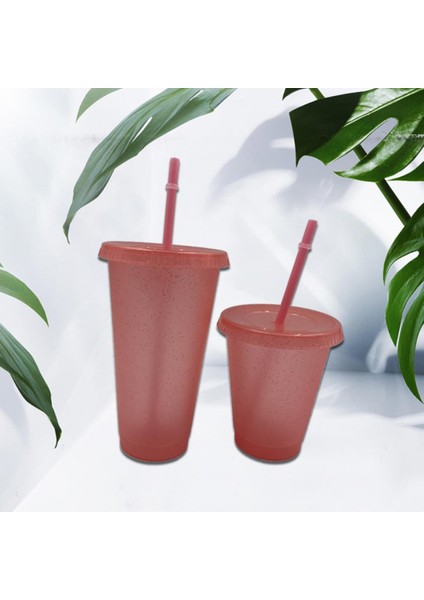 Kırmızı L Flaş Tozu Su Şişeleri Kız Için Samanlı Yeniden Kullanılabilir Sert Plastik Tumbler Kapaklı Kahve Fincanı Drinkware Noel Hediyesi (Yurt Dışından) modelleri