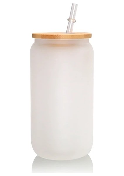 Buzlu 16OZ Süblimasyon 16OZ Şeffaf Cam Bardak Meyve Suyu Kutusu Bambu Kapaklı Kişiselleştirilmiş Kahve Kupa Plastik Saman Bardak Buzlu Su Bardağı (Yurt Dışından) fiyatları