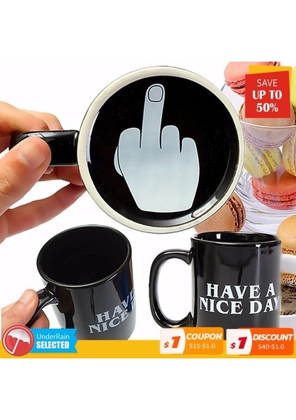 Siyah Iyi Günler Kahve 350 ml Kupa Komik Orta Parmak Bardak ve Kupalar Kahve Çay Süt Yaratıcı Yenilik Doğum Günü Hediyeleri (Yurt Dışından) fiyatları
