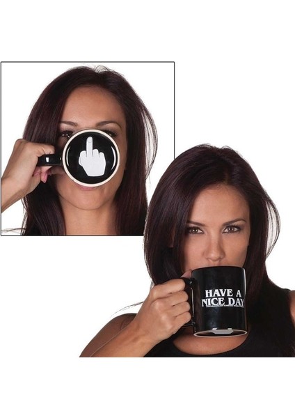 Siyah Iyi Günler Kahve 350 ml Kupa Komik Orta Parmak Bardak ve Kupalar Kahve Çay Süt Yaratıcı Yenilik Doğum Günü Hediyeleri (Yurt Dışından) modelleri