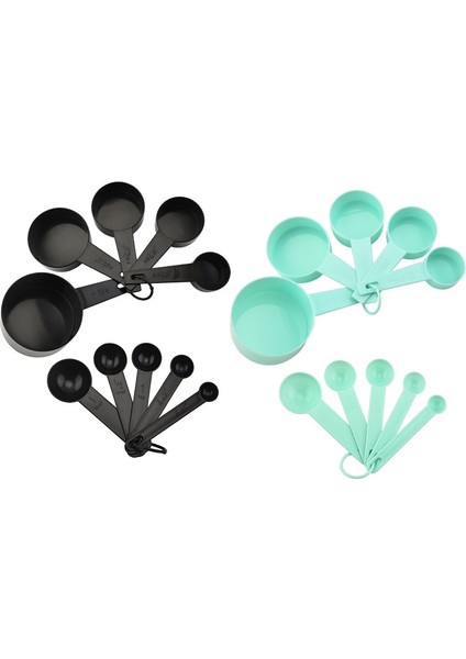 GREEN5PCS (Fincan) Ölçme Kaşığı Ölçme Fincan Pişirme Aracı Dıy Kek Kabartma Tozu Kaşık 10 Parça Ölçek Seti Plastik Ölçme Kaşığı (Yurt Dışından)