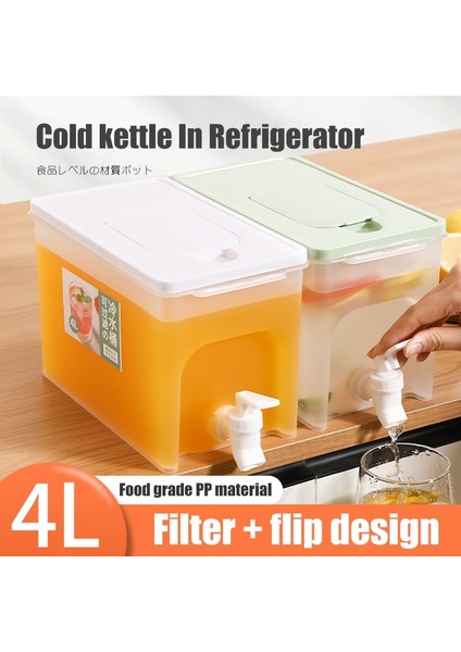 Açık Yeşil 4l Soğuk Su Isıtıcısı Buzdolabı Musluklu Ev Limonata Şişesi Drinkware Soğuk Su Deposu Mutfak Soğuk Su Kovası (Yurt Dışından) fiyatları