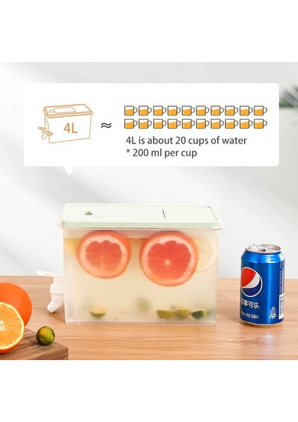 Açık Yeşil 4l Soğuk Su Isıtıcısı Buzdolabı Musluklu Ev Limonata Şişesi Drinkware Soğuk Su Deposu Mutfak Soğuk Su Kovası (Yurt Dışından) indirimleri