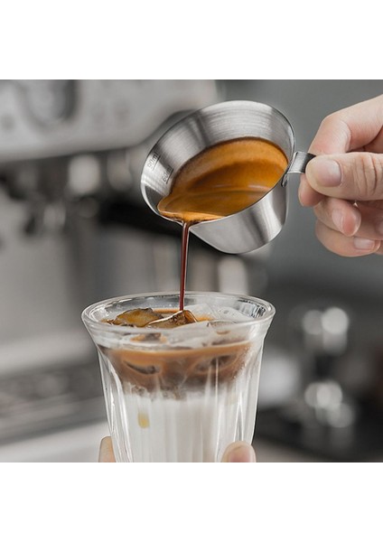 100 ml Emzik Sürahi Fincan Paslanmaz Çelik Ölçüm Fincan Espresso Atış Bardak Barista Ev Cafe Süt Kahve (Yurt Dışından)