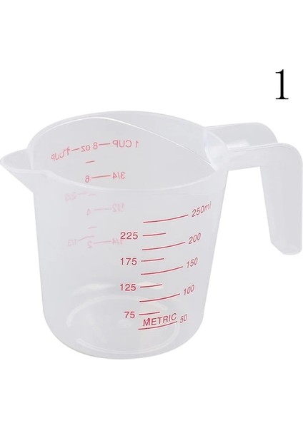 250ML-A1 150/300/600ML Plastik Ölçüm Kabı Laboratuvar Beher Mezun Bardak Su Ölçekli Şişe Mutfak Pişirme Malzemeleri Ölçüm Aracı (Yurt Dışından)