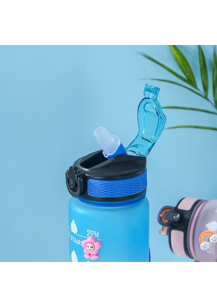 Turuncu Yeşil 1.0l 1 Litre Su Şişesi Samanlı Plastik Buzlu Bardak Zaman Işaretleyici ile Kızlar Için Kawaii Taşınabilir Seyahat Açık Spor Fitness Bardak (Yurt Dışından) fırsatları