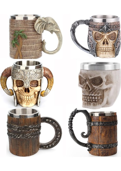 Stil J 401-500 ml Viking Ahşap Tarzı Bira Kupa Ahşap Varil Kova Bira Bardağı Paslanmaz Çelik Bar Bira Kupa Için Kupa Süsler Kokteyl Bardak Içme (Yurt Dışından) fiyatları