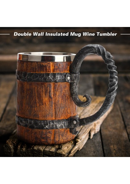 Stil J 401-500 ml Viking Ahşap Tarzı Bira Kupa Ahşap Varil Kova Bira Bardağı Paslanmaz Çelik Bar Bira Kupa Için Kupa Süsler Kokteyl Bardak Içme (Yurt Dışından) modelleri
