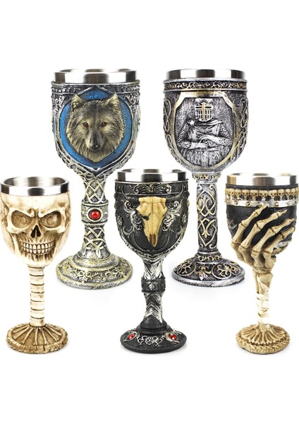 090 100-200ML (3.4-6.8oz) Yaratıcı 3D Gotik Şarap Kadehi Tarzı Ejderha Pençesi Viking Kafatası Iskeleti Punk Şarap Cam Cadılar Bayramı Hediyeler Bar Drinkware Bardak Içerir (Yurt Dışından) modelleri