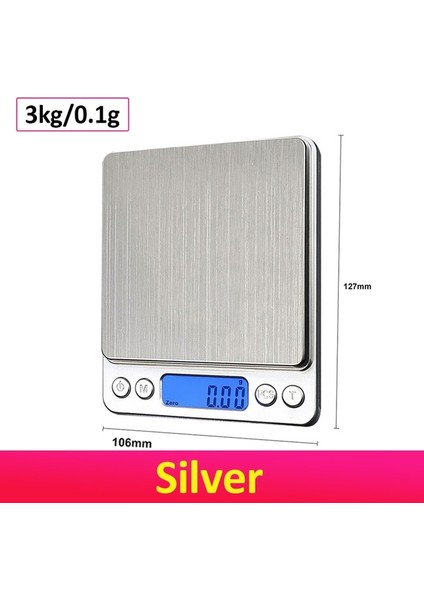 Gümüş 3kg 0.1g Kahve Elektronik Terazi Dökün Kahve Elektronik Damla Kahve Ölçeği Zamanlayıcı ile 3kg/0.1g LED Akıllı Mutfak Terazisi USB Şarj (Yurt Dışından)