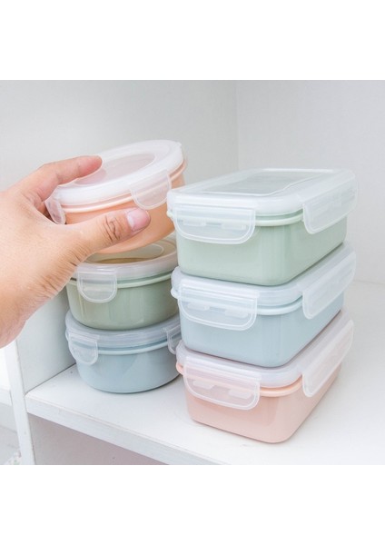 Yeşil 280ML Küçük Plastik Taze Tutma Kutusu Taşınabilir Buzdolabı Meyve Mühürlü Kase Yuvarlak Katlanır Bento Kutusu Çevre Dostu Gıda Saklama Kabı (Yurt Dışından)