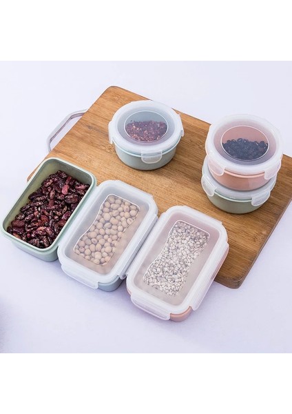 Yeşil 280ML Küçük Plastik Taze Tutma Kutusu Taşınabilir Buzdolabı Meyve Mühürlü Kase Yuvarlak Katlanır Bento Kutusu Çevre Dostu Gıda Saklama Kabı (Yurt Dışından) modelleri