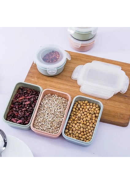 Yeşil 280ML Küçük Plastik Taze Tutma Kutusu Taşınabilir Buzdolabı Meyve Mühürlü Kase Yuvarlak Katlanır Bento Kutusu Çevre Dostu Gıda Saklama Kabı (Yurt Dışından) indirimleri