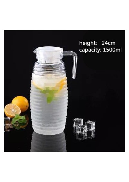 Konu Kettle-1.5l Büyük Kapasiteli Akrilik Meyve Suyu Süt Tenceresi Bar Parti Şarap Bira Şişesi Içecek Soğuk Su Isıtıcıları Anti-Sonbahar Su Sürahi Sürahi (Yurt Dışından)