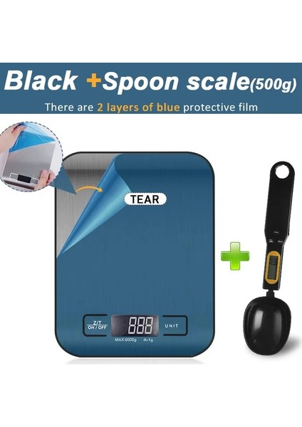 Siyah Sp 5kg Mutfak Terazisi Dijital 5/10KG 1g Elektronik Ağırlık Gram ve Ons Paslanmaz Tartı Dengesi Ölçme Yiyecek Kahve Pişirme Terazisi (Yurt Dışından)