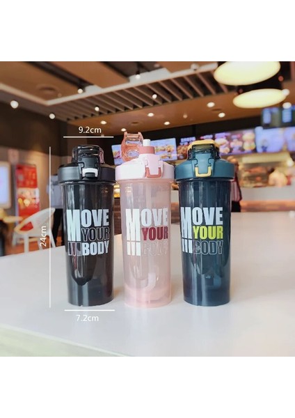 Stil B-Mavi 801-900ML Yüksek Kapasiteli Sallama Kupası Spor Milkshake Şişesi Karıştırma Topu Spor Protein Tozu Shake Kupası Taşınabilir Büyük Kapasiteli Saman Bardağı (Yurt Dışından)