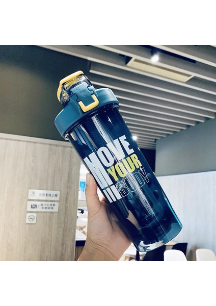 Stil B-Mavi 801-900ML Yüksek Kapasiteli Sallama Kupası Spor Milkshake Şişesi Karıştırma Topu Spor Protein Tozu Shake Kupası Taşınabilir Büyük Kapasiteli Saman Bardağı (Yurt Dışından)